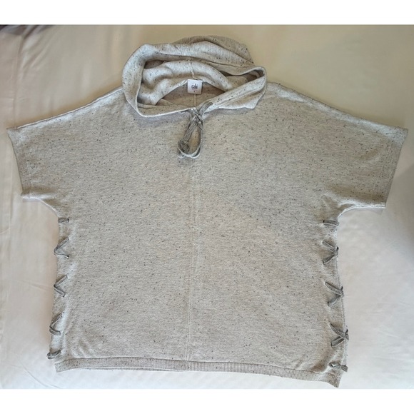CAbi Tops - Hooded Pullover Sweater Cabi 3473 In Stitches Lace Up Short Sleeve Sweater Small